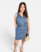 Denim Belt Short Dress