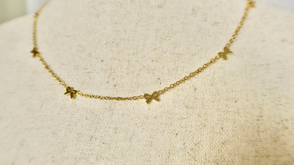 Bows Necklace - Tarnish Free