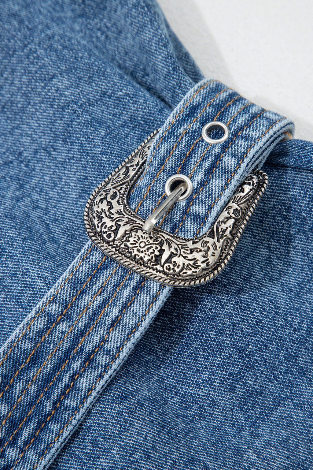 Denim Belt Short Dress