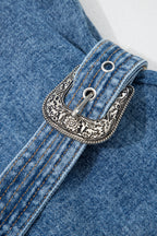Denim Belt Short Dress