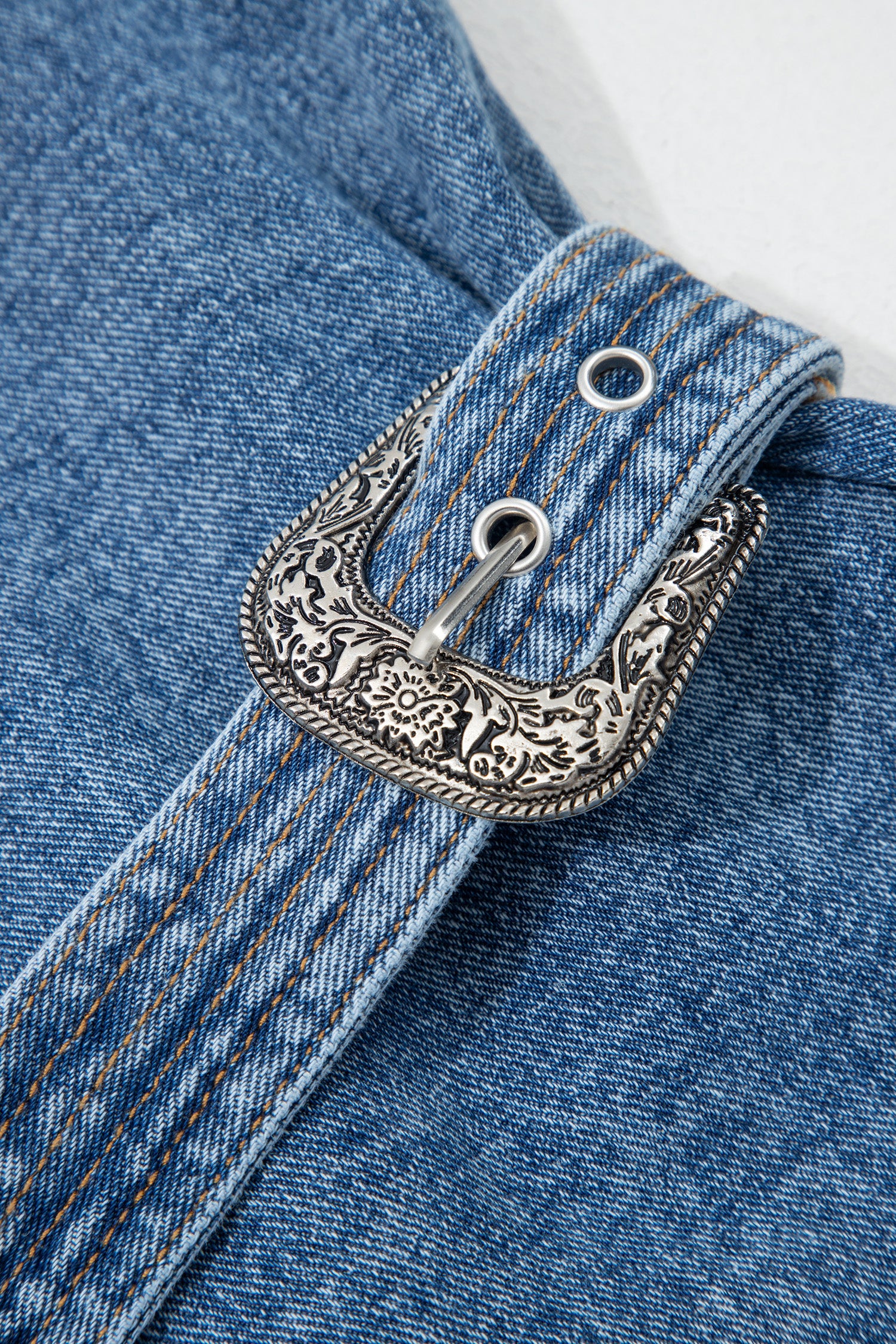 Denim Belt Short Dress