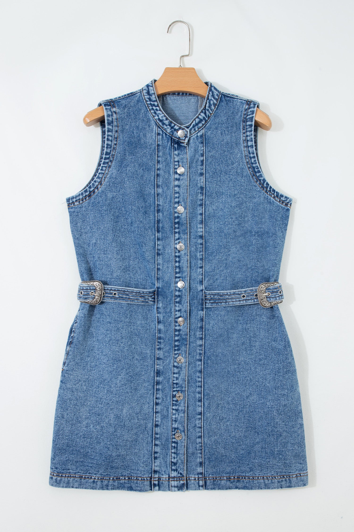 Denim Belt Short Dress