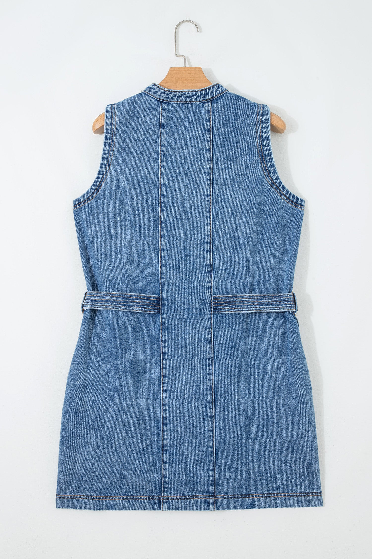Denim Belt Short Dress