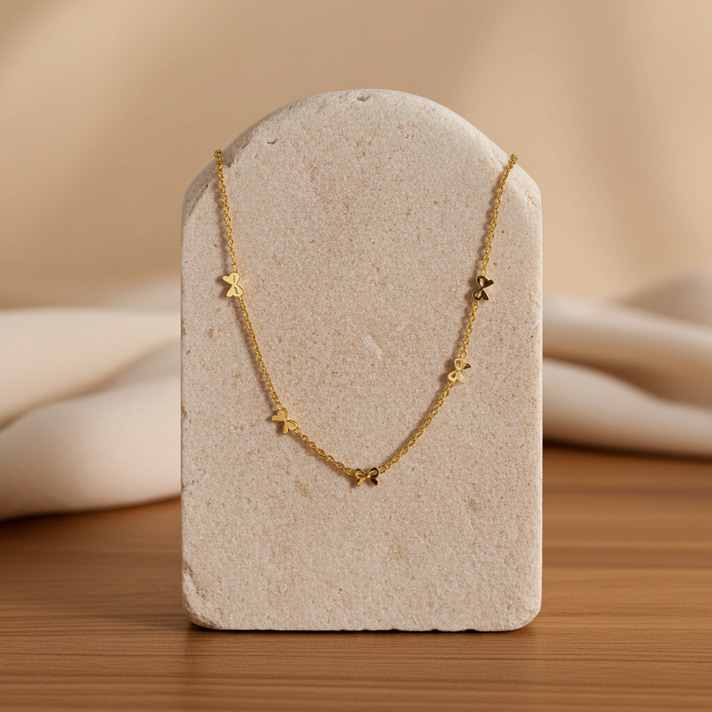 Bows Necklace - Tarnish Free